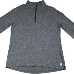 Carhartt Force Delmont Heather Gray Quarter Zip Size Small (4-6)